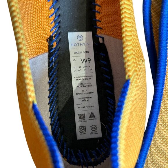 Rothy's The Flat in Lemon Drop Women's Size 9 Excellent Preloved Condition! - Picture 7 of 8